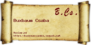Buxbaum Csaba névjegykártya